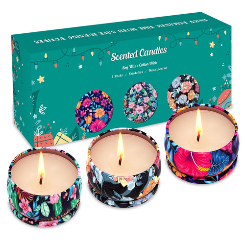 Scented Soy Wax Candle Set (Pack of 3)